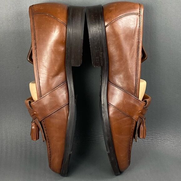 Johnston & Murphy Men’s Brown Hand Crafted Tassel Kiltie loafers size 9 W - Picture 5 of 9